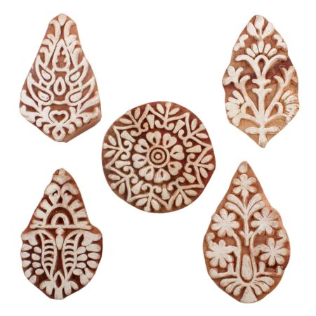 Set of 5 Piece New Mix Wooden Printing Blocks